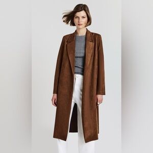 Jade & Ivory Suede Effect Long Blazer